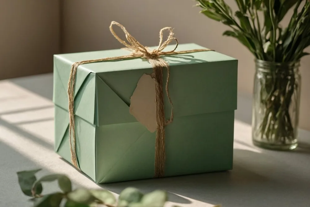 Ingepakt cadeautje met lint, symbolisch voor een cadeaubon van Salon MW